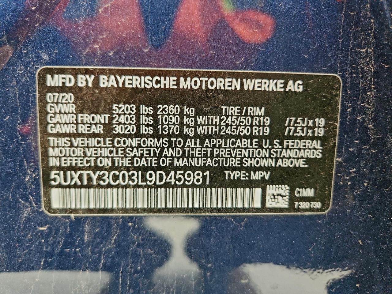 2020 BMW X3 SDRIVE30I photo 37