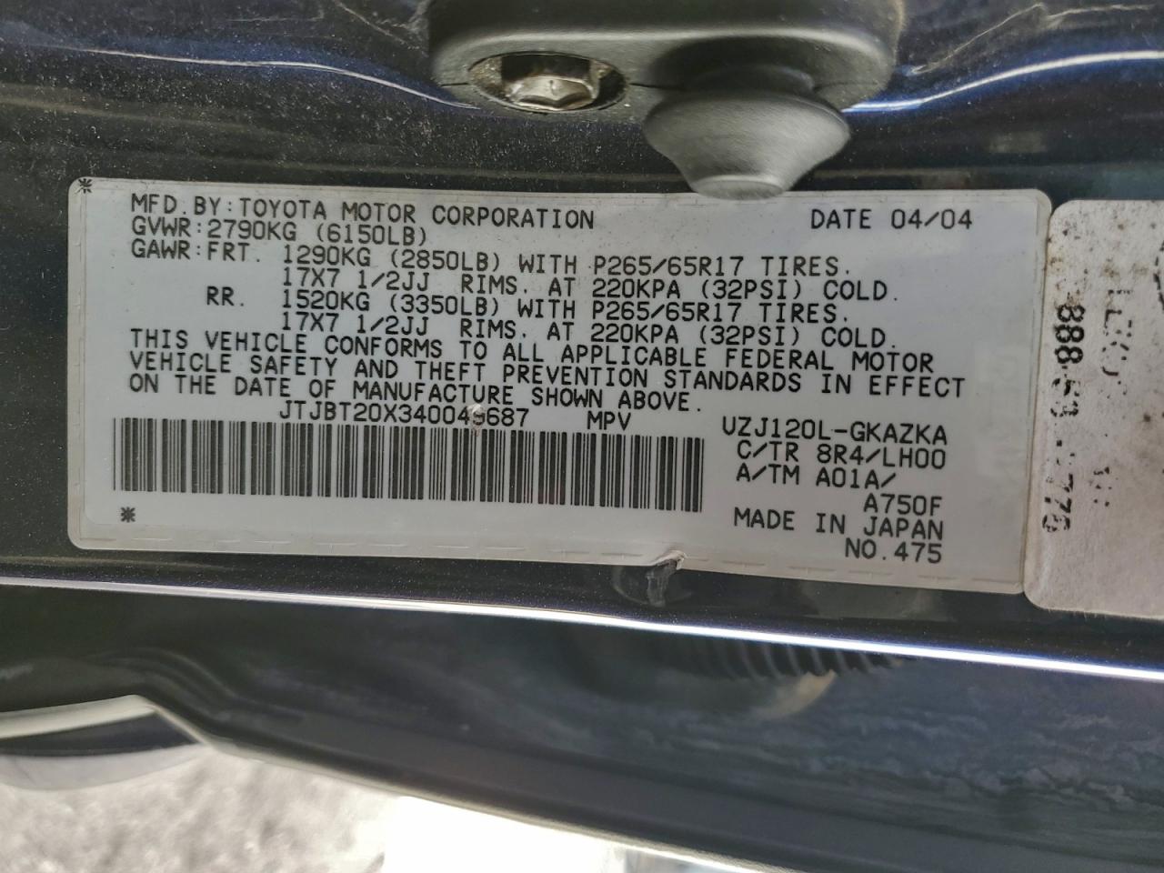 2004 LEXUS GX 470 photo 25