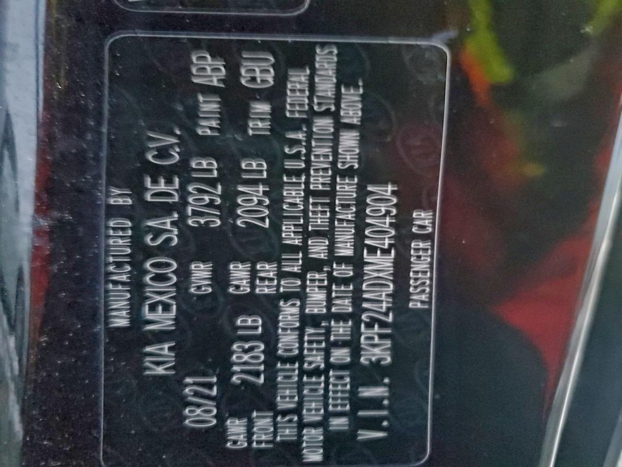 2021 KIA FORTE photo 13