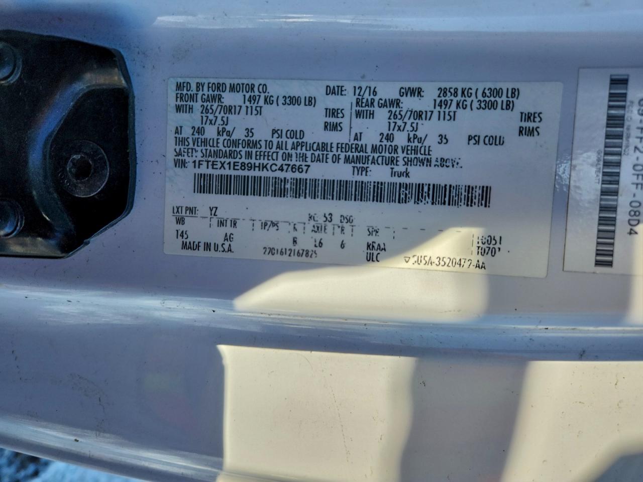 2017 FORD F150 SUPER CAB photo 12