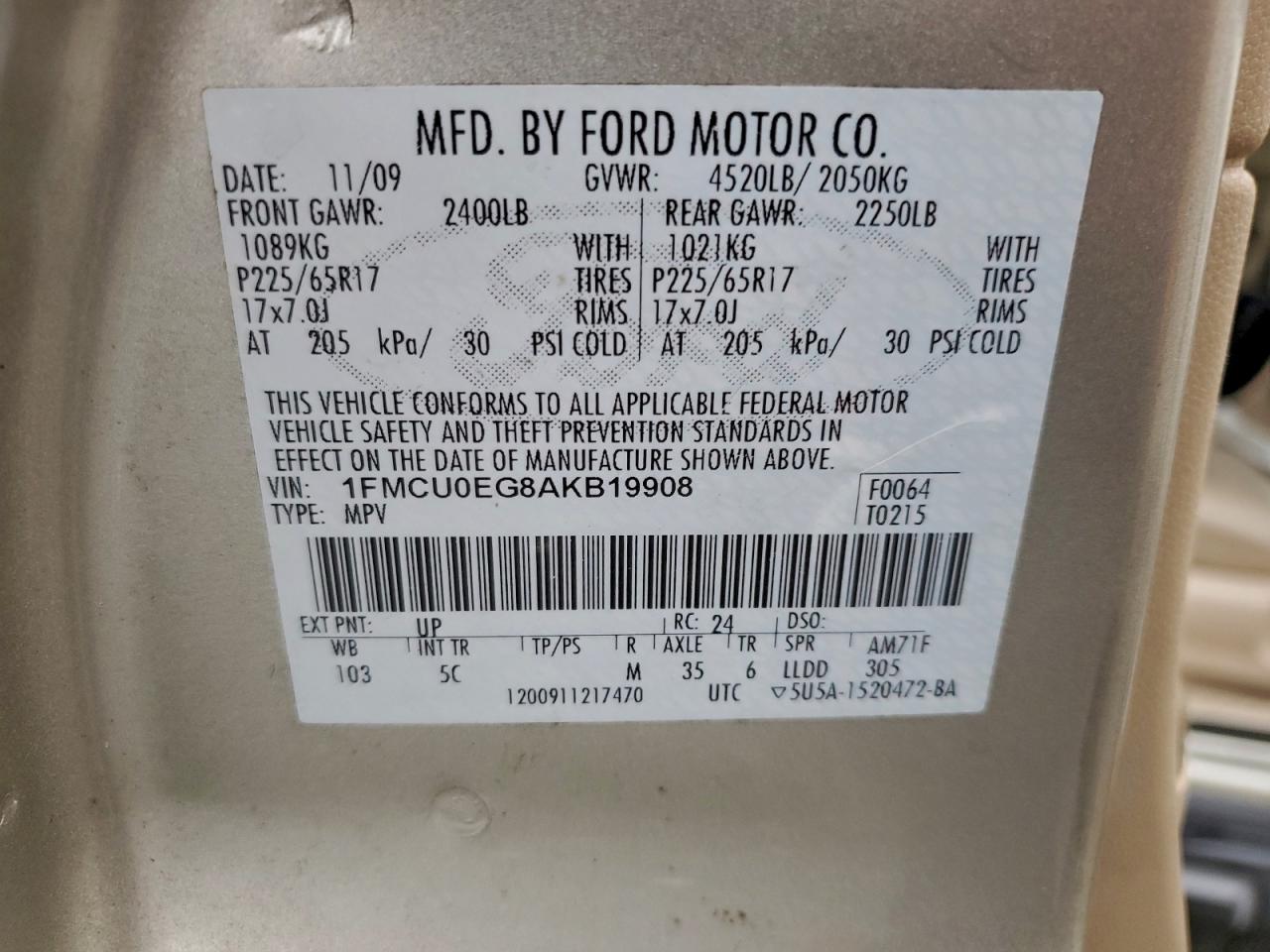 2010 FORD ESCAPE LIMITED photo 37