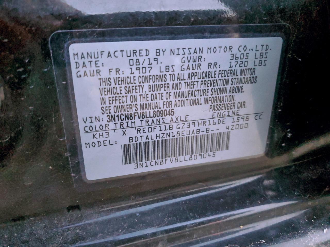 2020 NISSAN VERSA SR photo 23