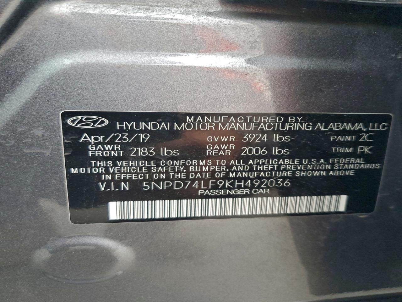 2019 HYUNDAI ELANTRA SE photo 34