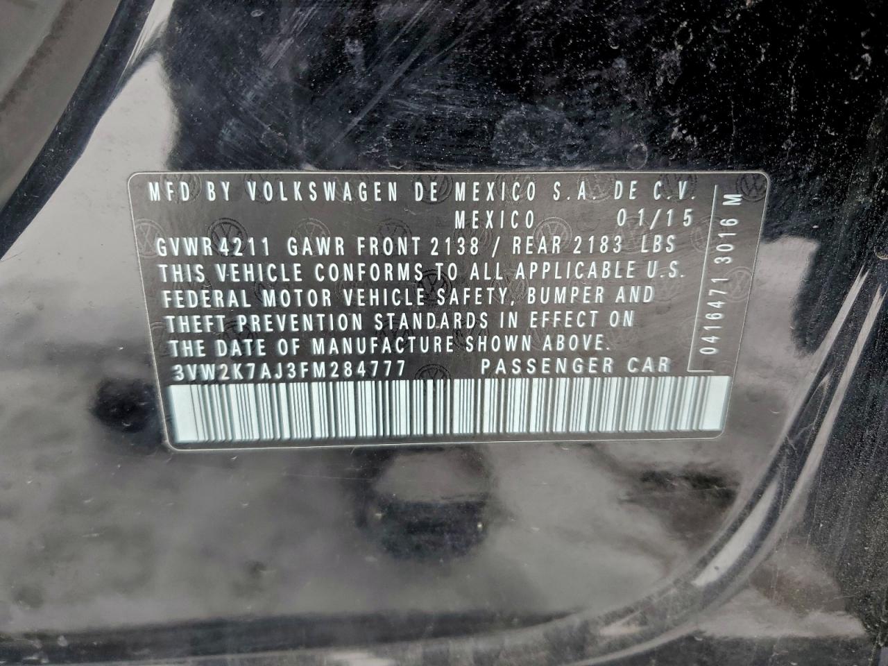 2015 VOLKSWAGEN JETTA BASE photo 23