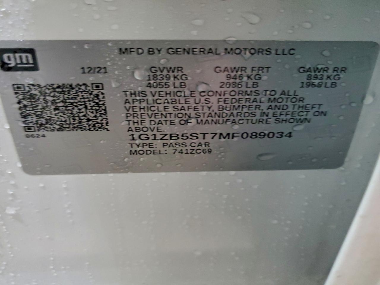 2021 CHEVROLET MALIBU LS photo 12
