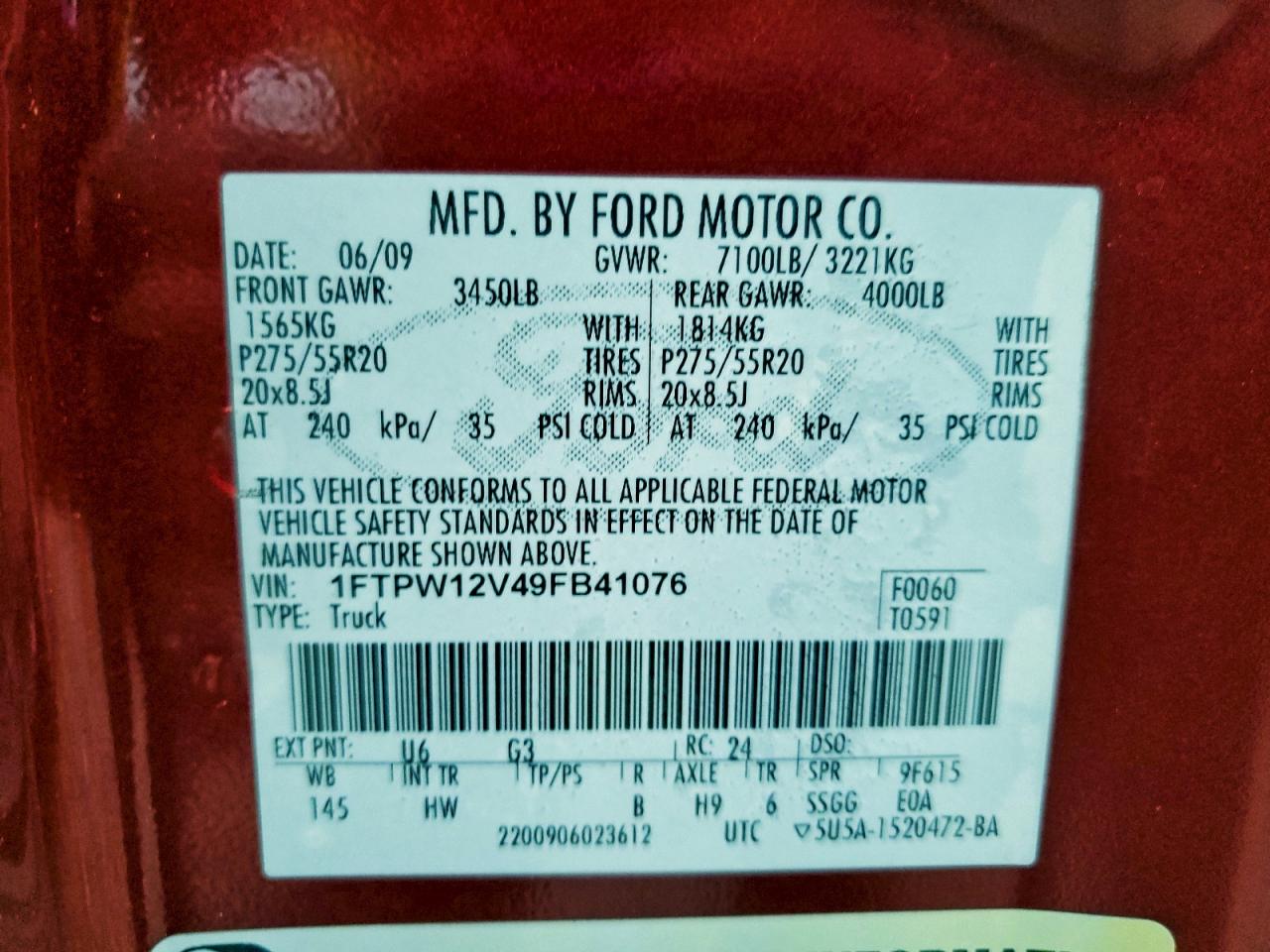2009 FORD F150 SUPERCREW photo 12