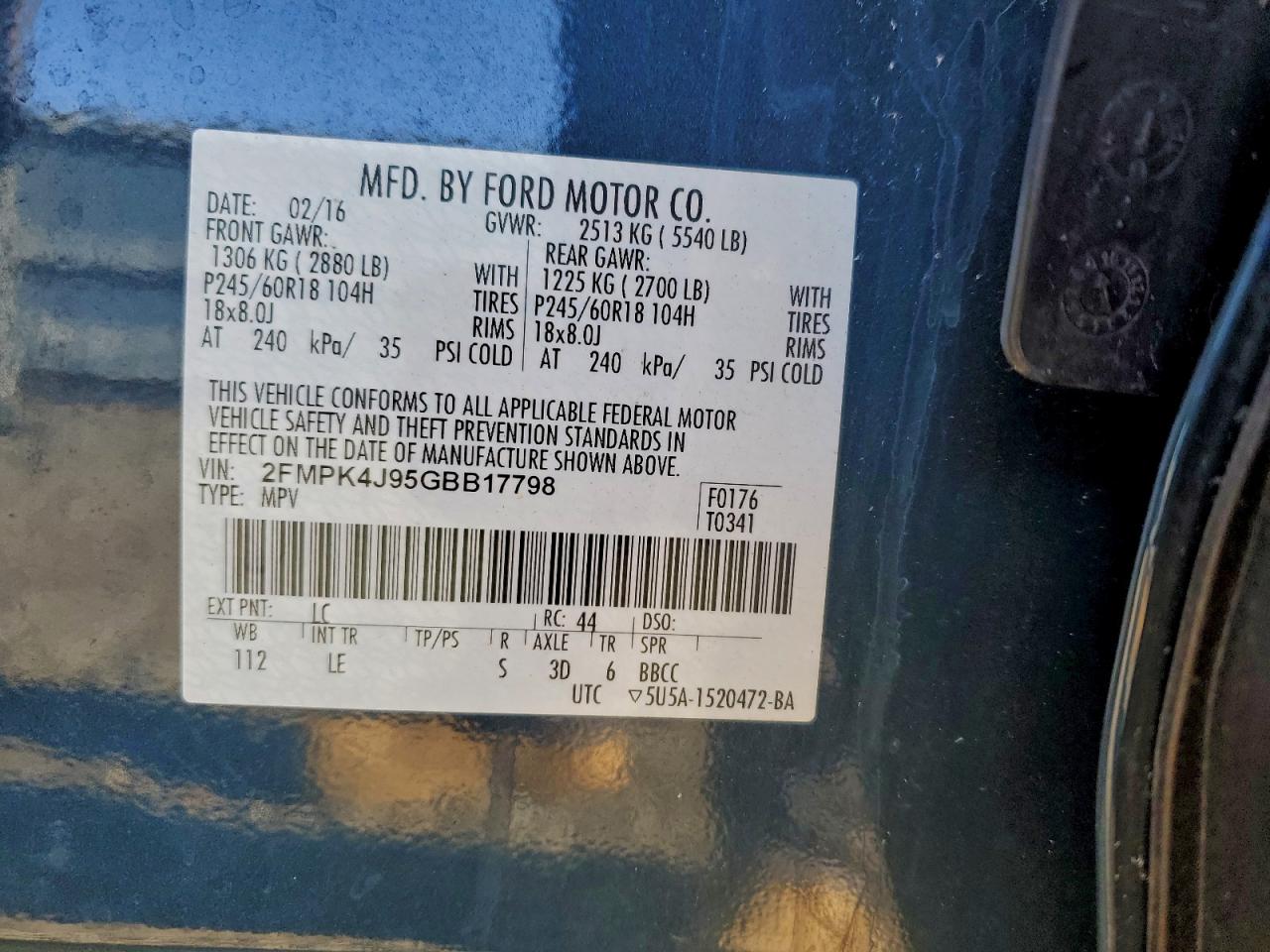 2016 FORD EDGE SEL photo 27