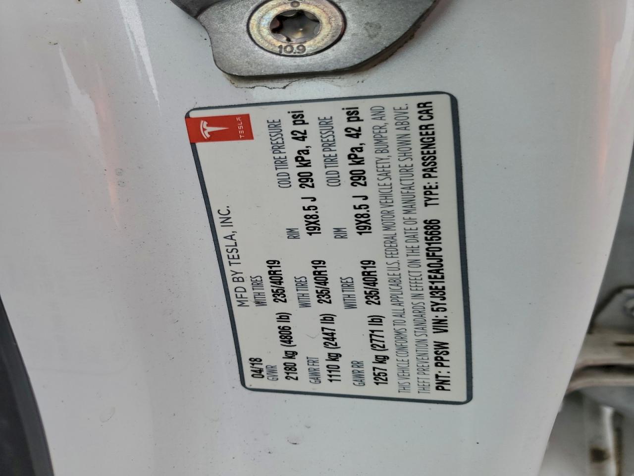 2018 TESLA MODEL 3 photo 23