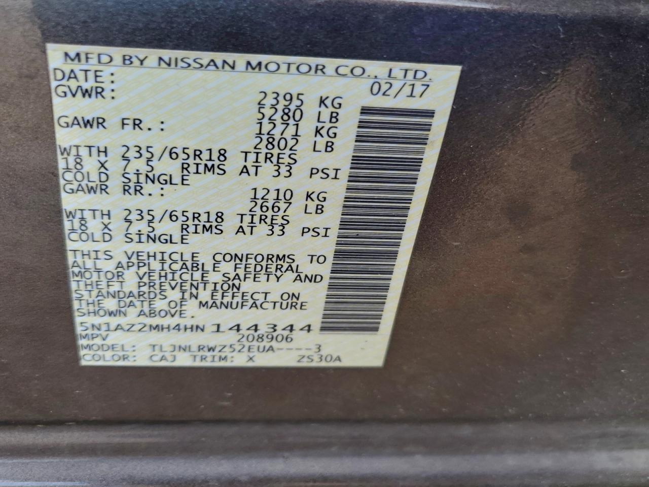 2017 NISSAN MURANO S photo 27