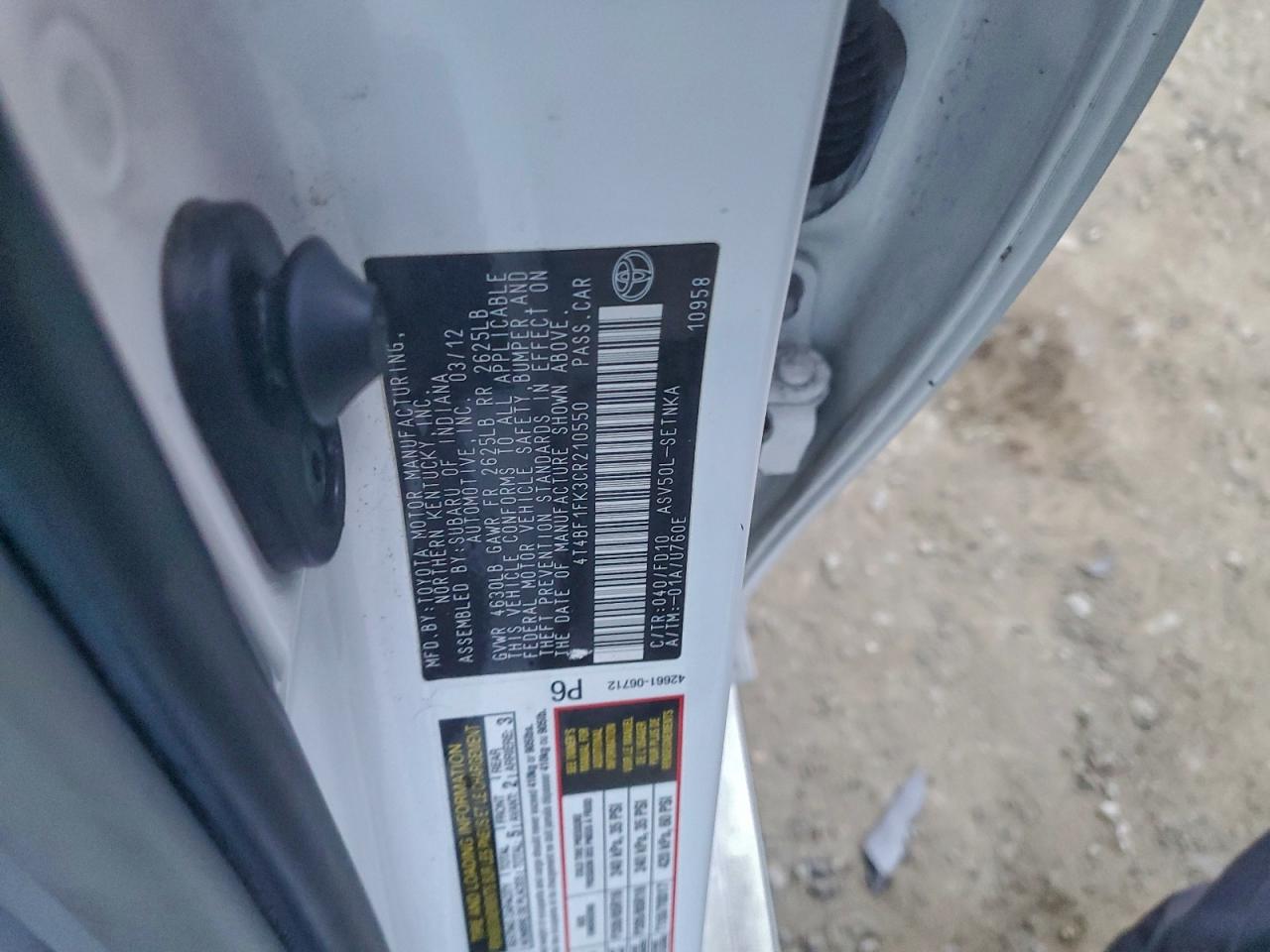 2012 TOYOTA CAMRY BASE photo 23