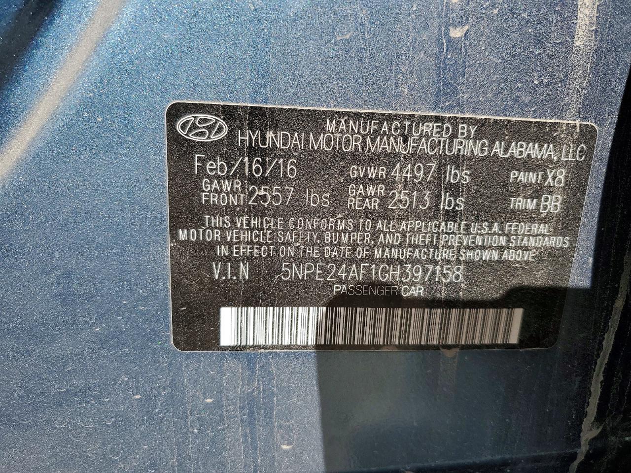 2016 HYUNDAI SONATA SE photo 12