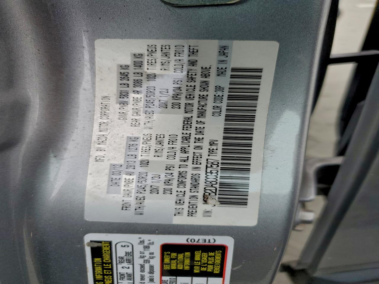 2012 MAZDA CX-9 photo 13