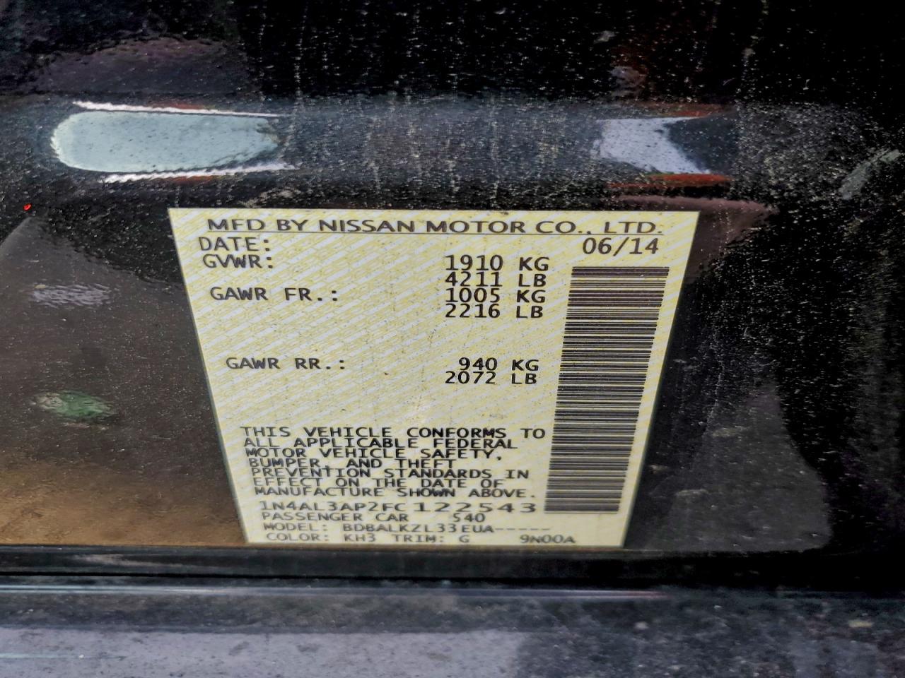 2015 NISSAN ALTIMA 2.5 photo 23