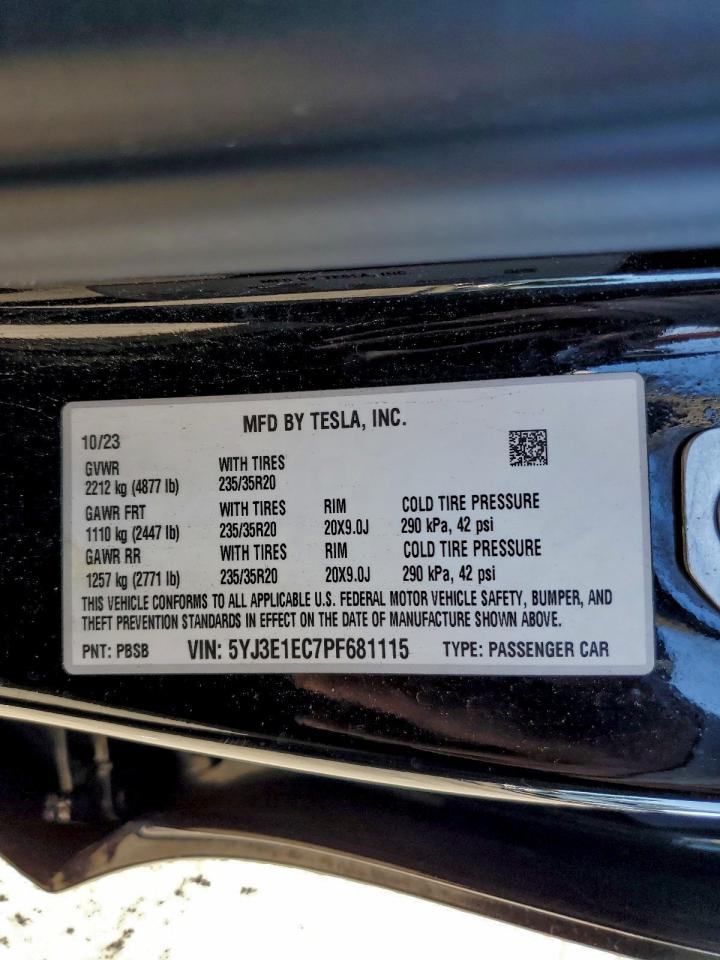 2023 TESLA MODEL 3 photo 12