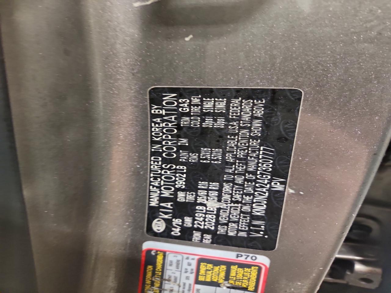 2016 KIA SOUL BASE photo 25