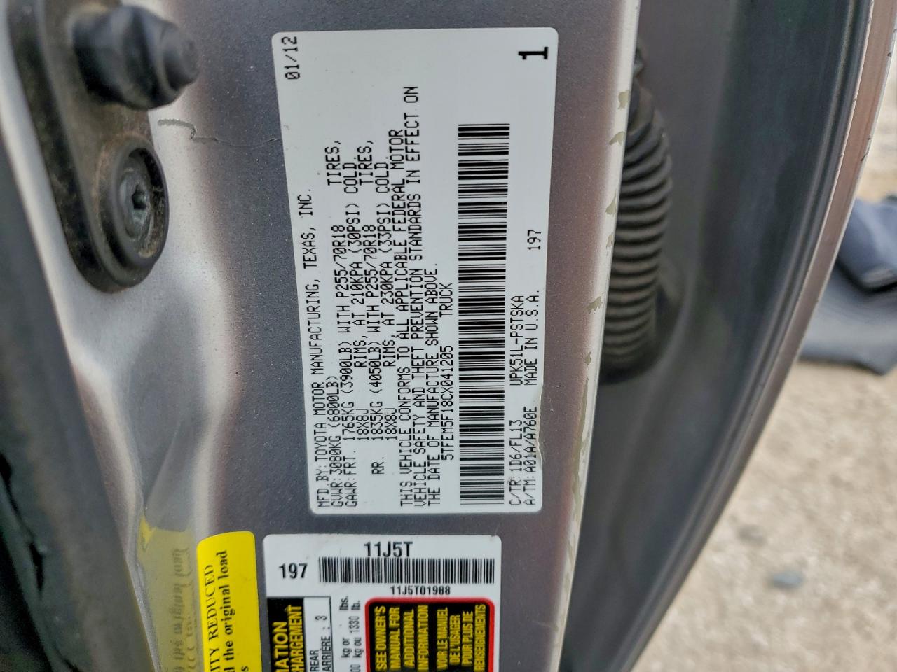 2012 TOYOTA TUNDRA CREWMAX SR5 photo 23