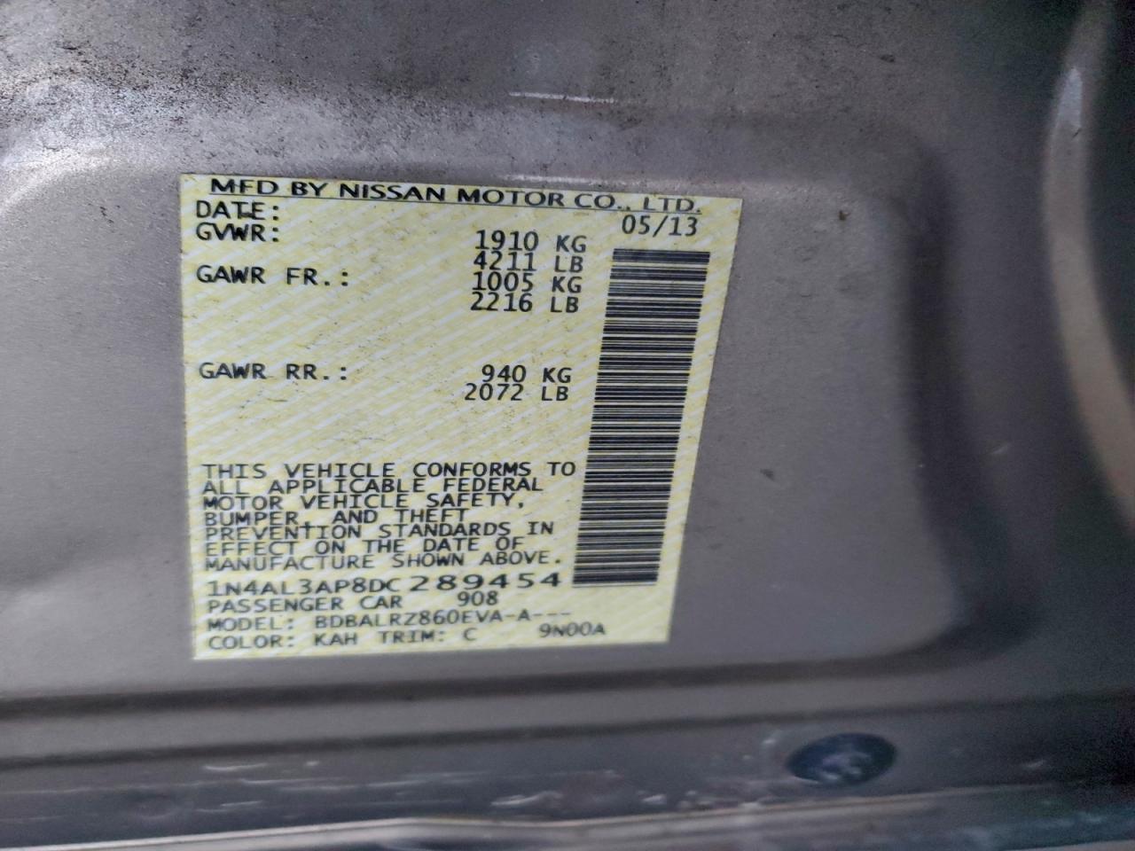 2013 NISSAN ALTIMA 2.5 photo 12
