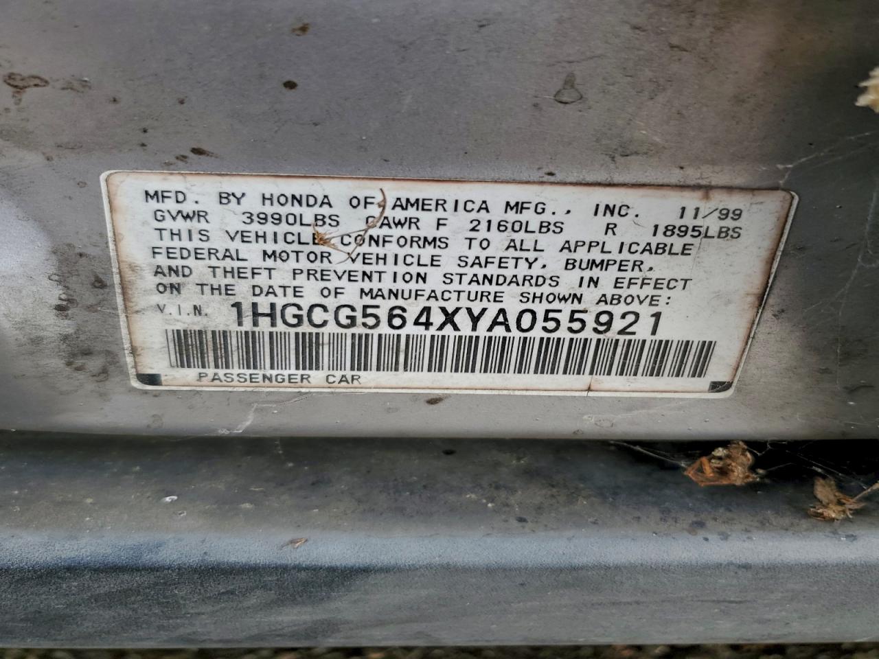 2000 HONDA ACCORD LX photo 23