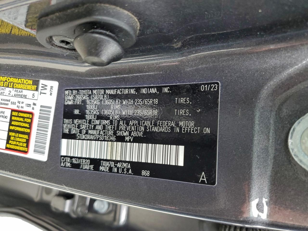 2023 TOYOTA HIGHLANDER XLE photo 37