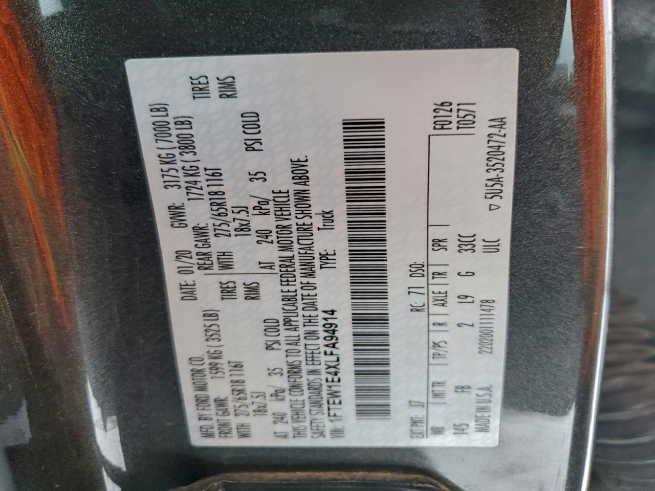 2020 FORD F150 SUPERCREW photo 23