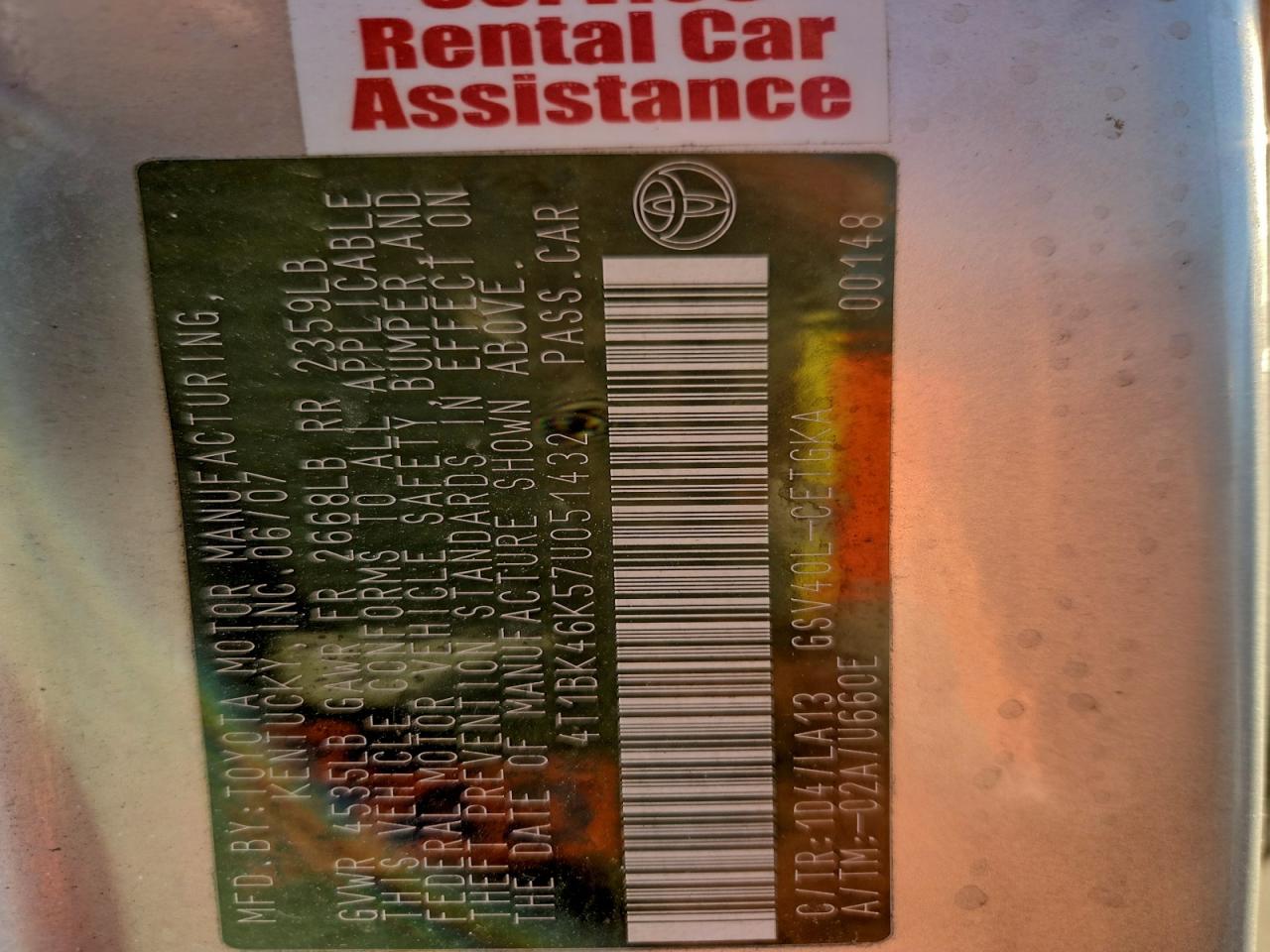 2007 TOYOTA CAMRY XLE V6 photo 25