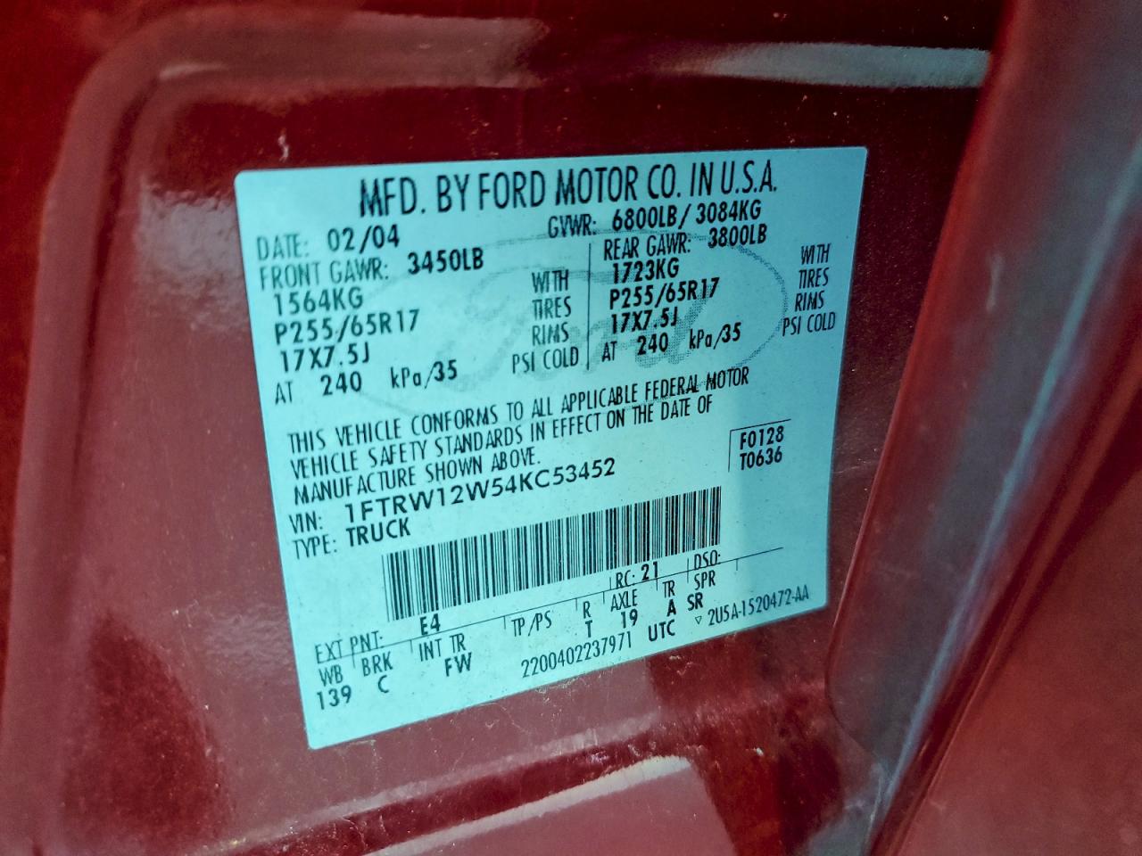 2004 FORD F150 SUPERCREW photo 13