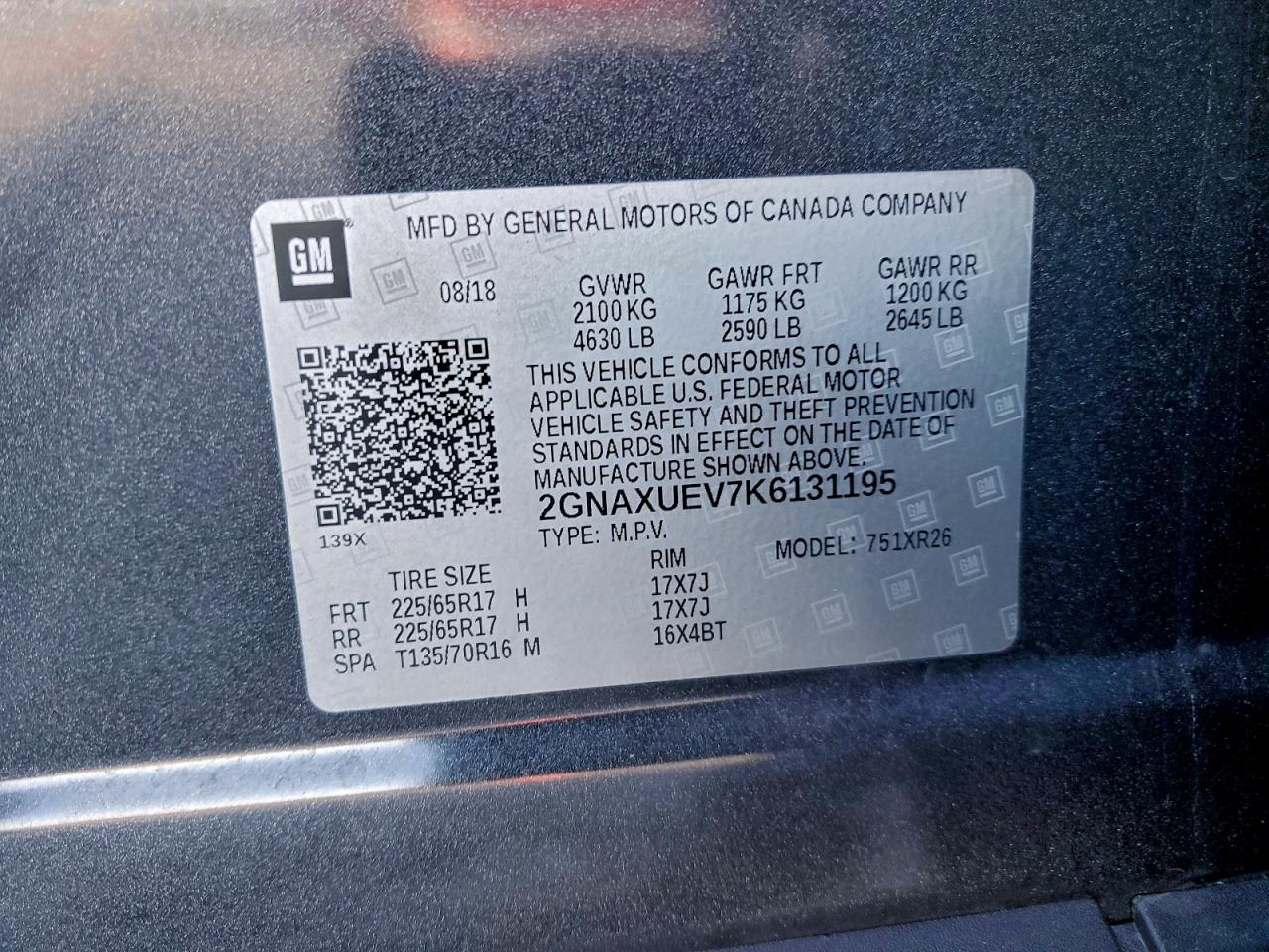 2019 CHEVROLET EQUINOX LT photo 13
