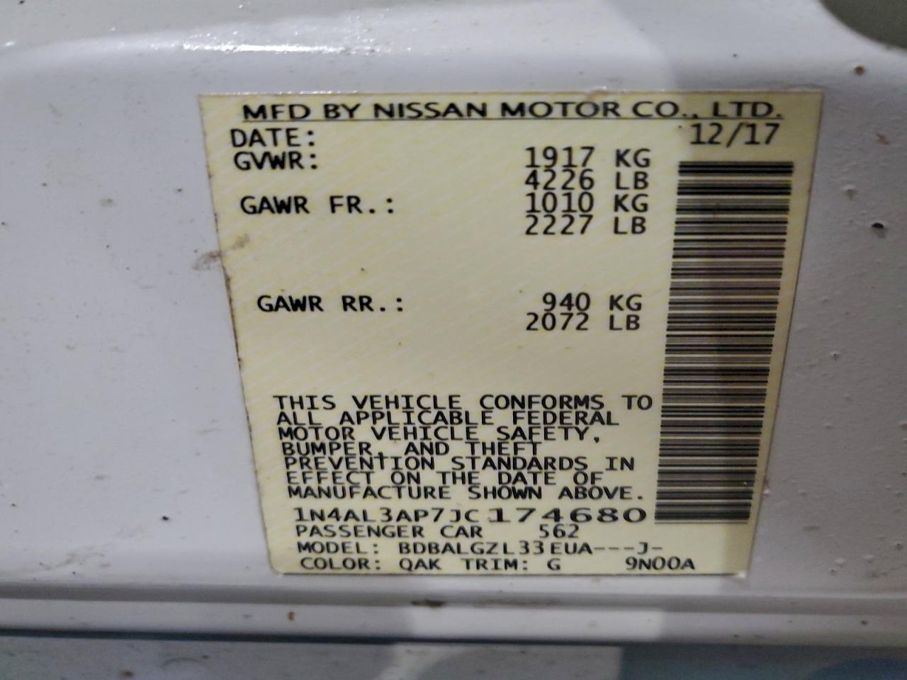 2018 NISSAN ALTIMA 2.5 S photo 23