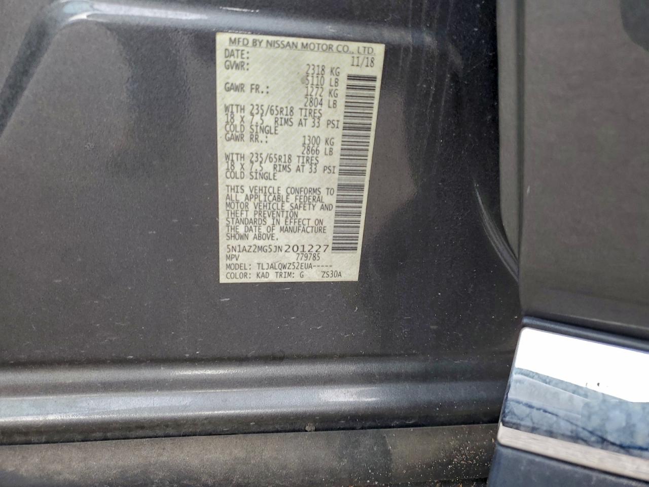 2018 NISSAN MURANO SV photo 37