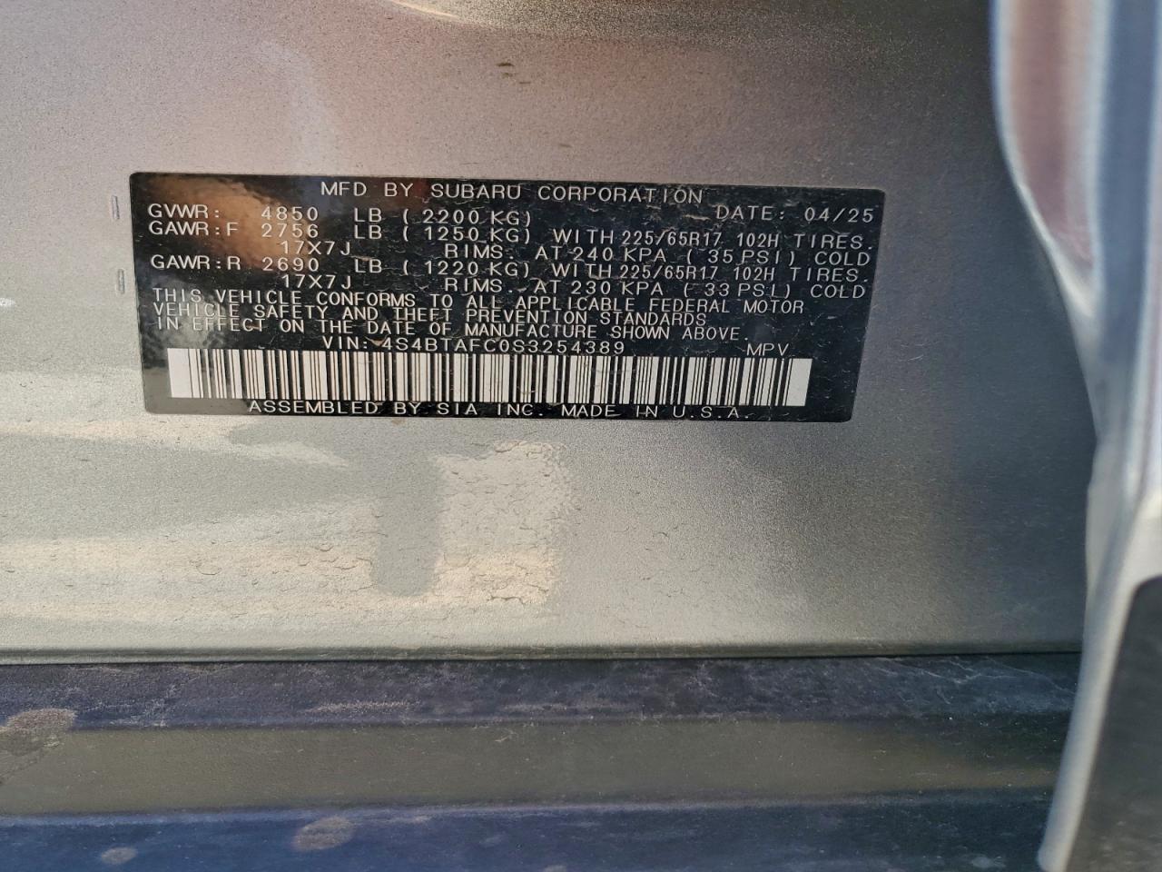 2025 SUBARU OUTBACK PREMIUM photo 25