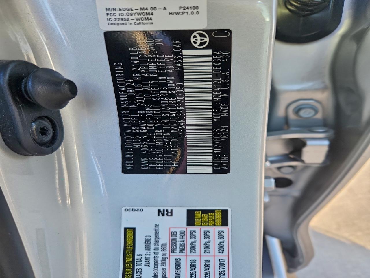2024 TOYOTA COROLLA SE photo 12