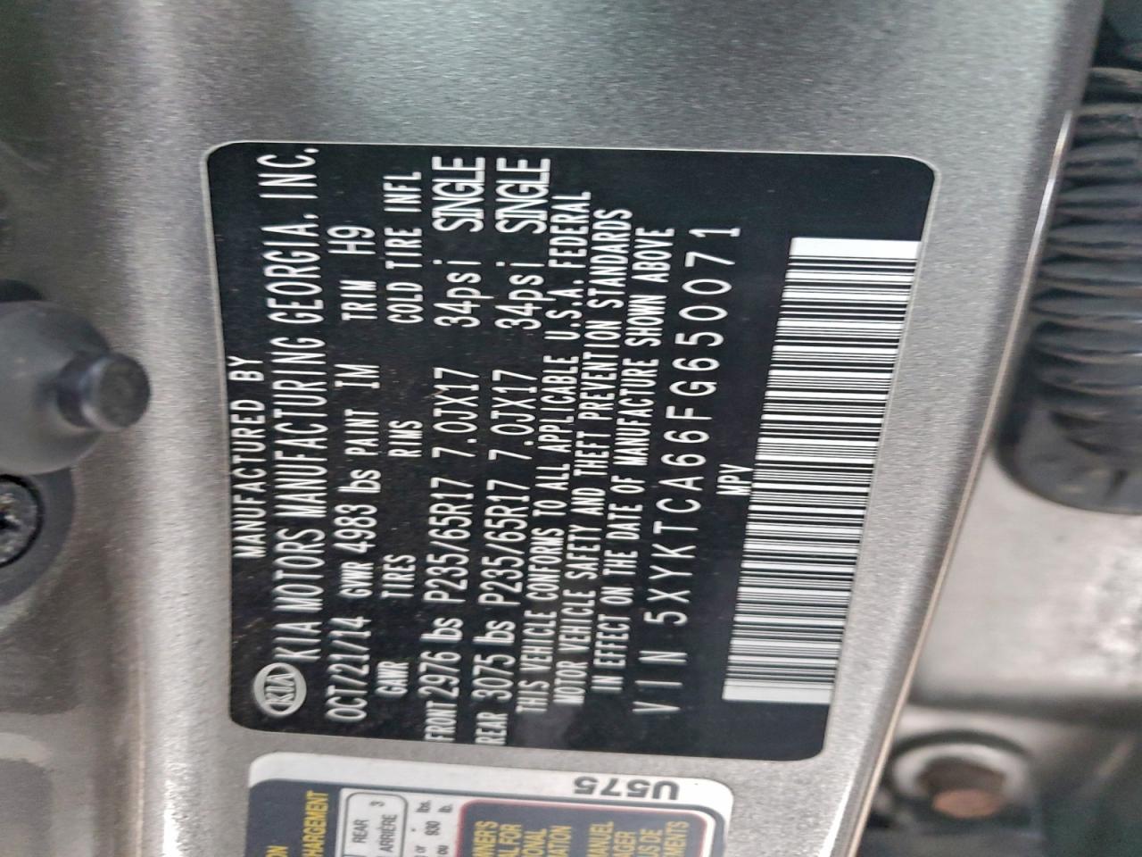 2015 KIA SORENTO LX photo 37