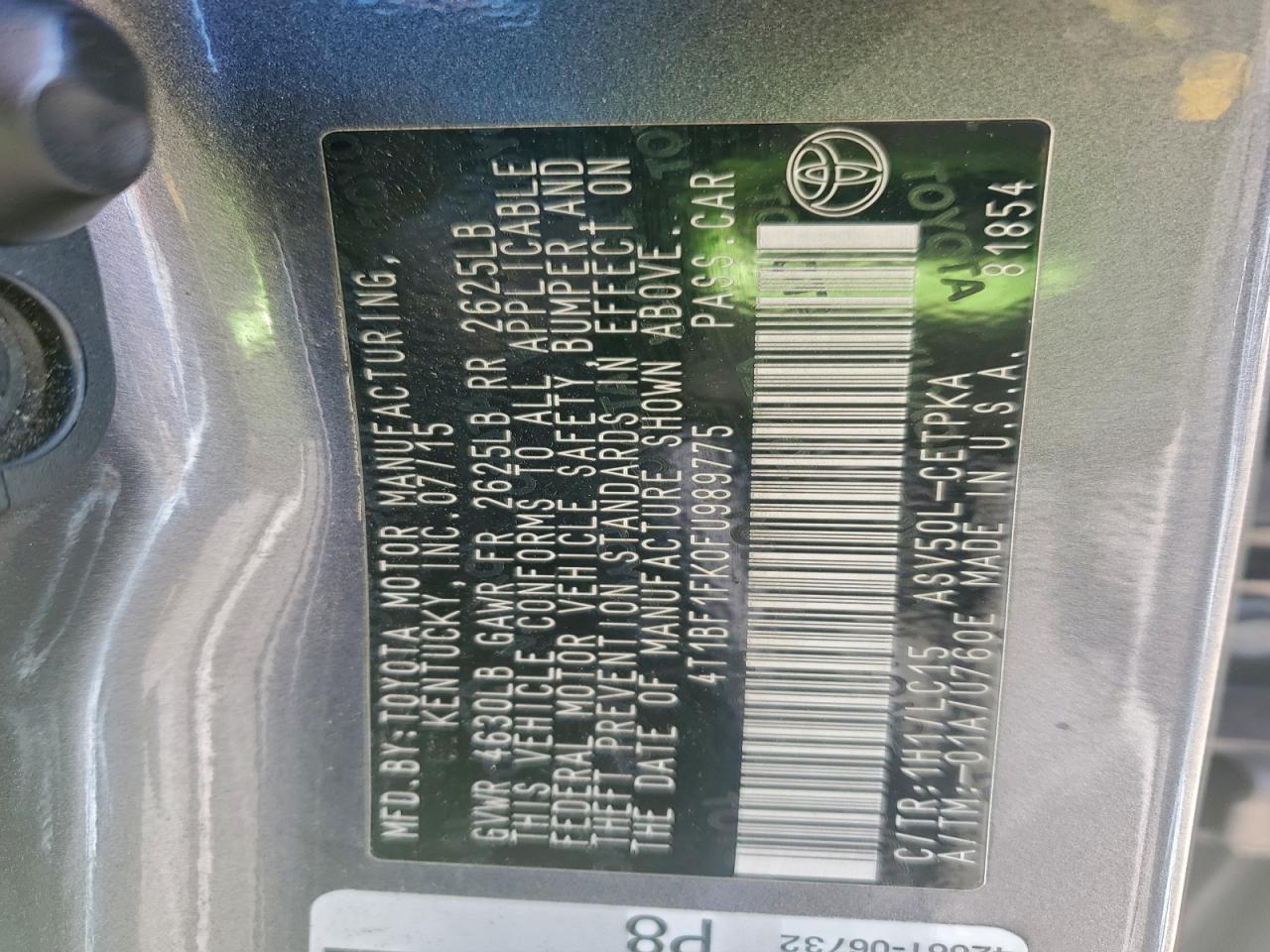 2015 TOYOTA CAMRY LE photo 22