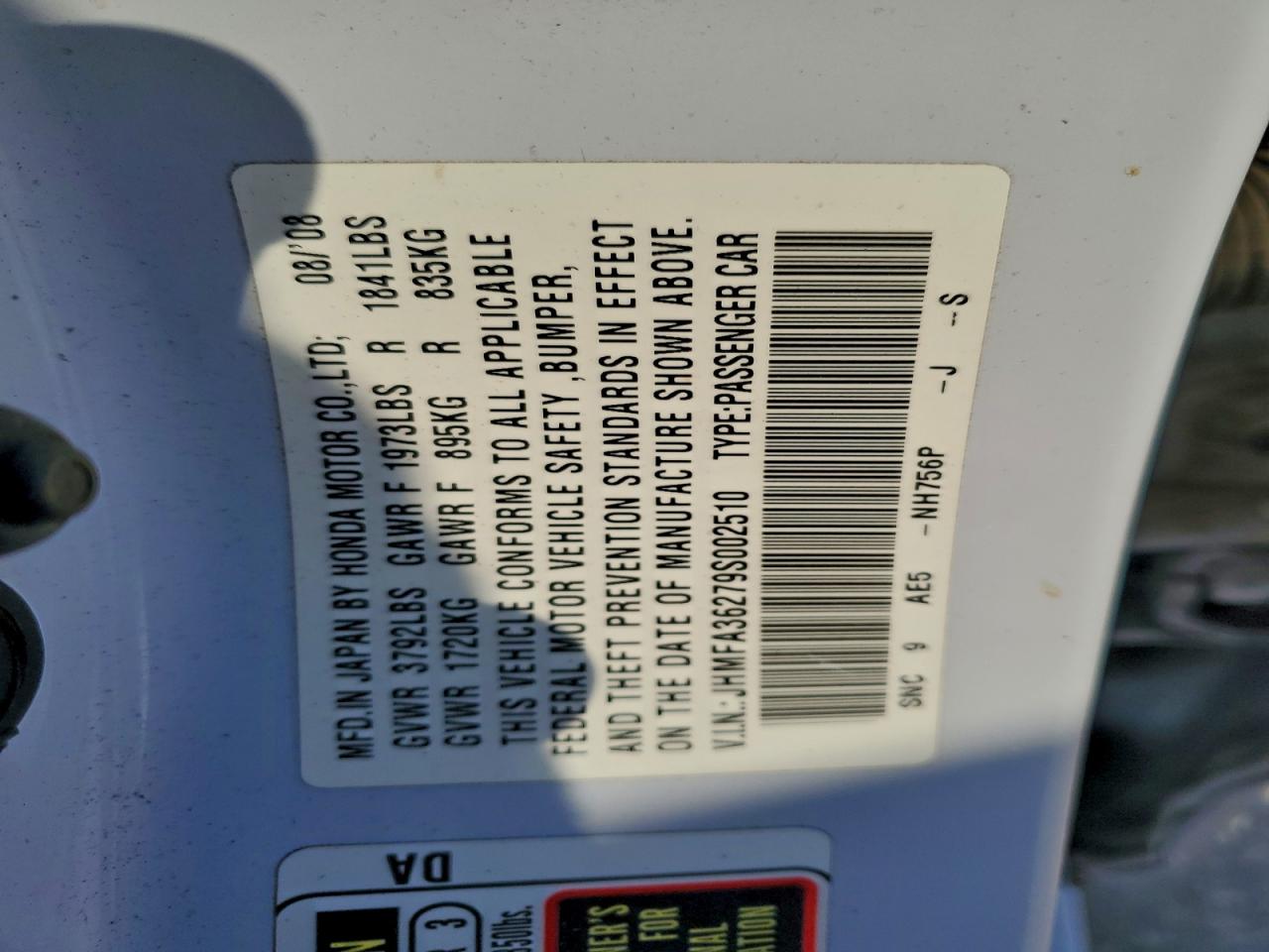 2009 HONDA CIVIC HYBRID photo 34