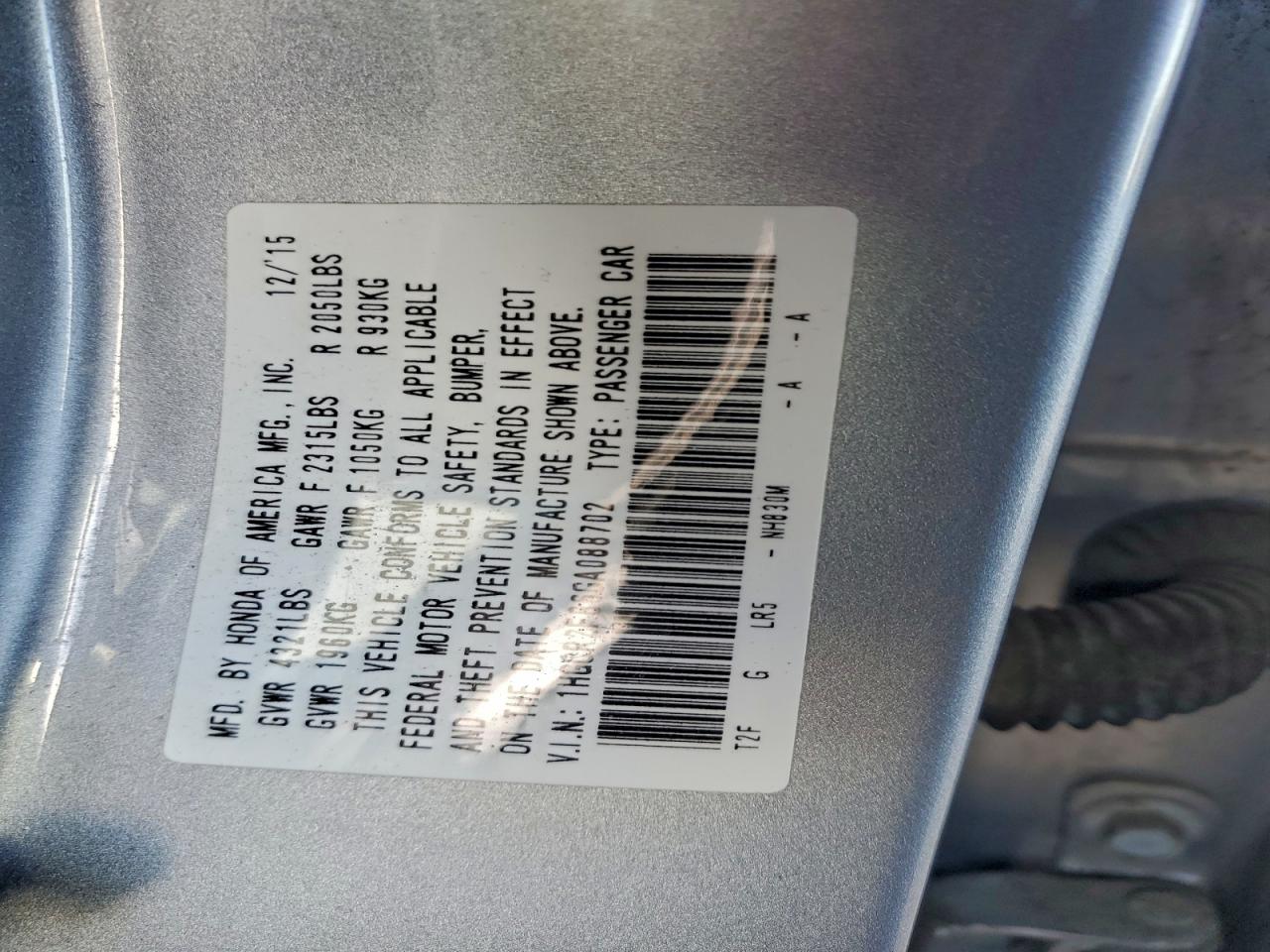 2016 HONDA ACCORD EXL photo 23