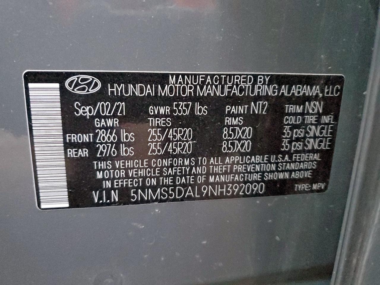 2022 HYUNDAI SANTA FE CALLIGRAPHY photo 34