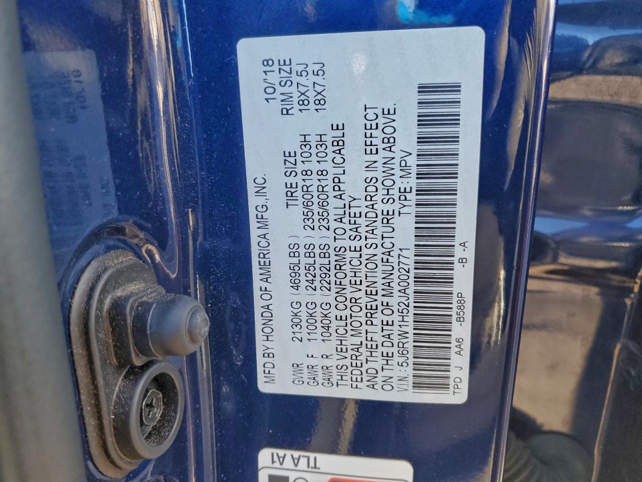 2018 HONDA CR-V EX photo 14