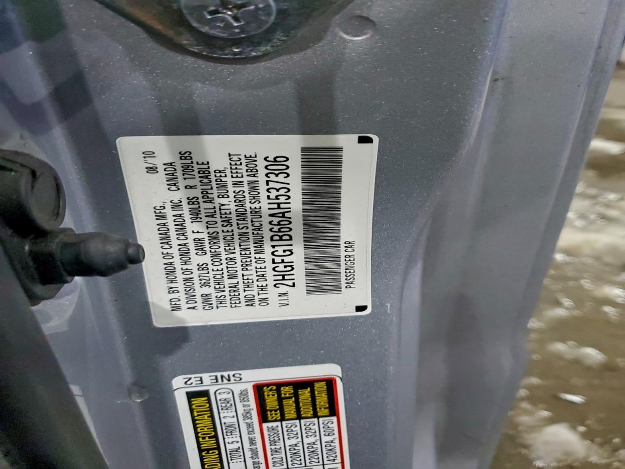 2010 HONDA CIVIC LX photo 12