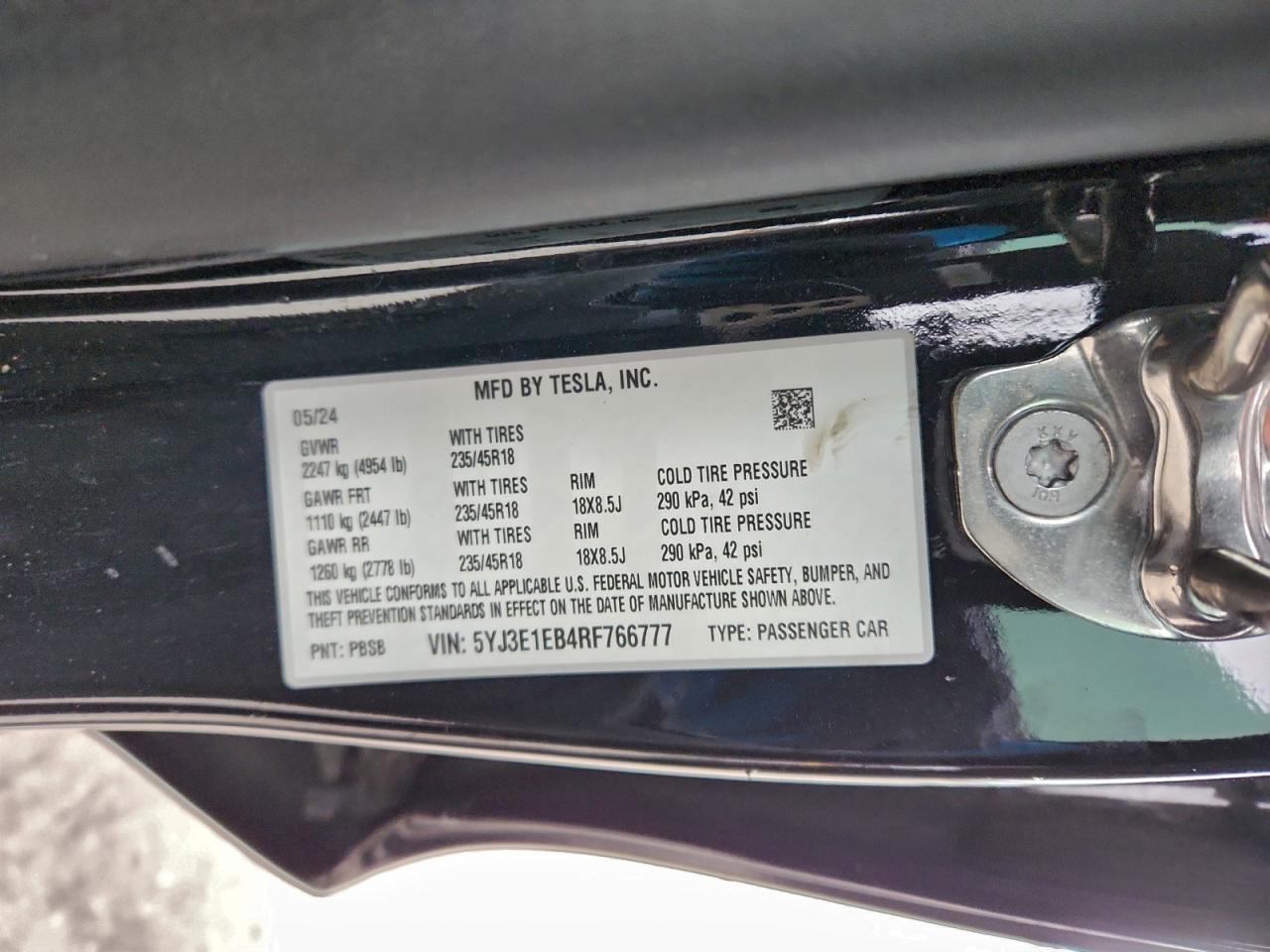 2024 TESLA MODEL 3 photo 14