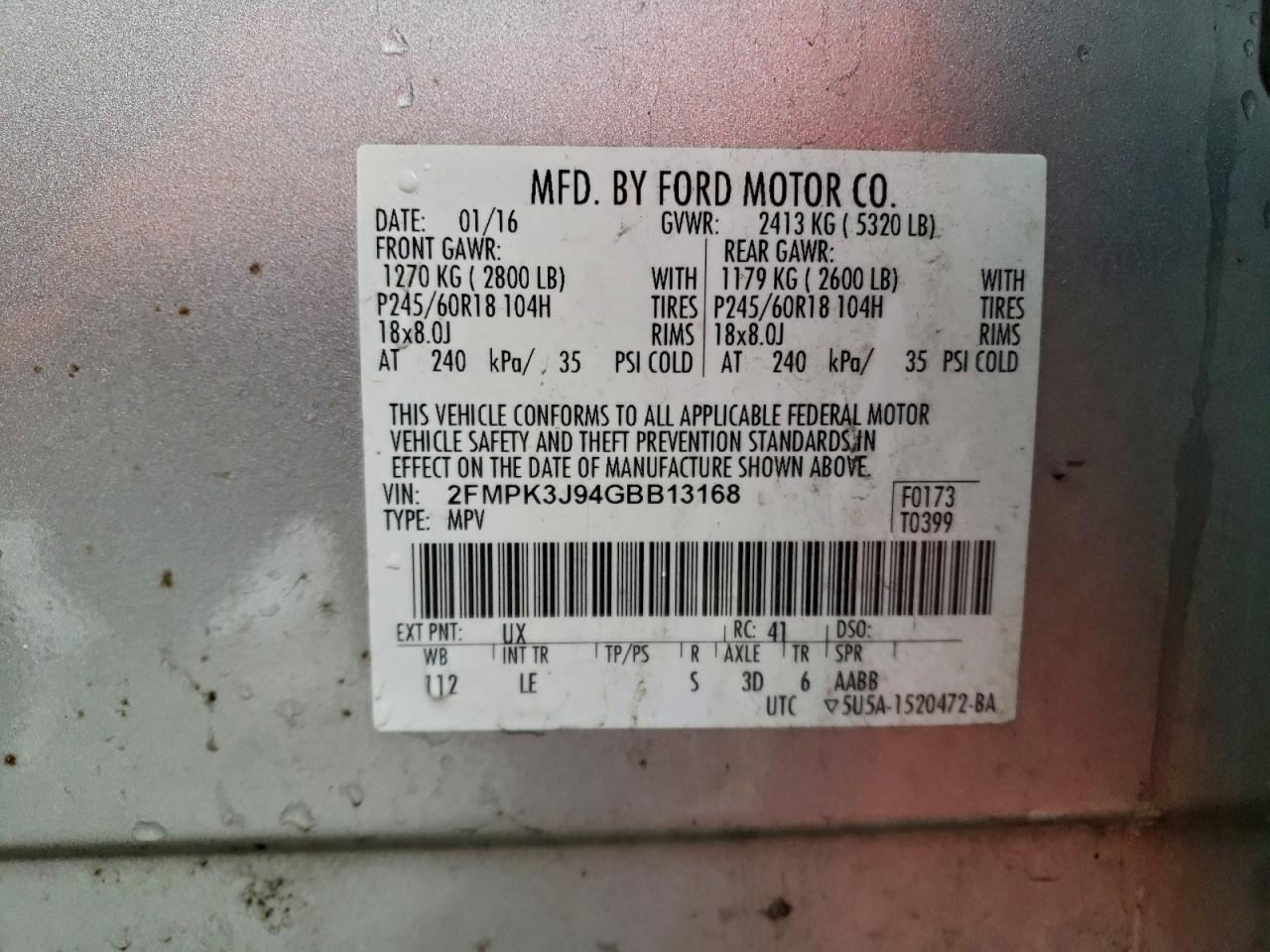 2016 FORD EDGE SEL photo 27