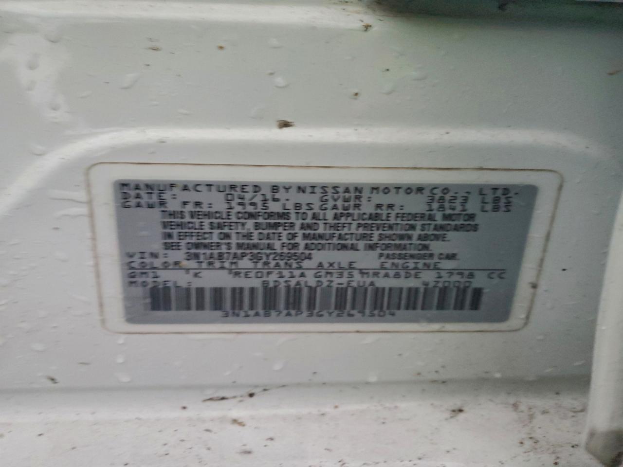 2016 NISSAN SENTRA SV photo 23