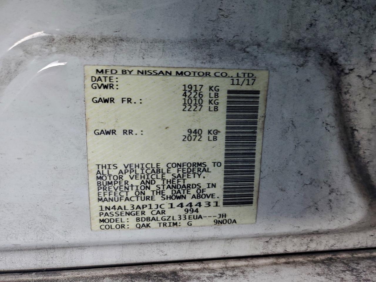 2018 NISSAN ALTIMA 2.5 S photo 12