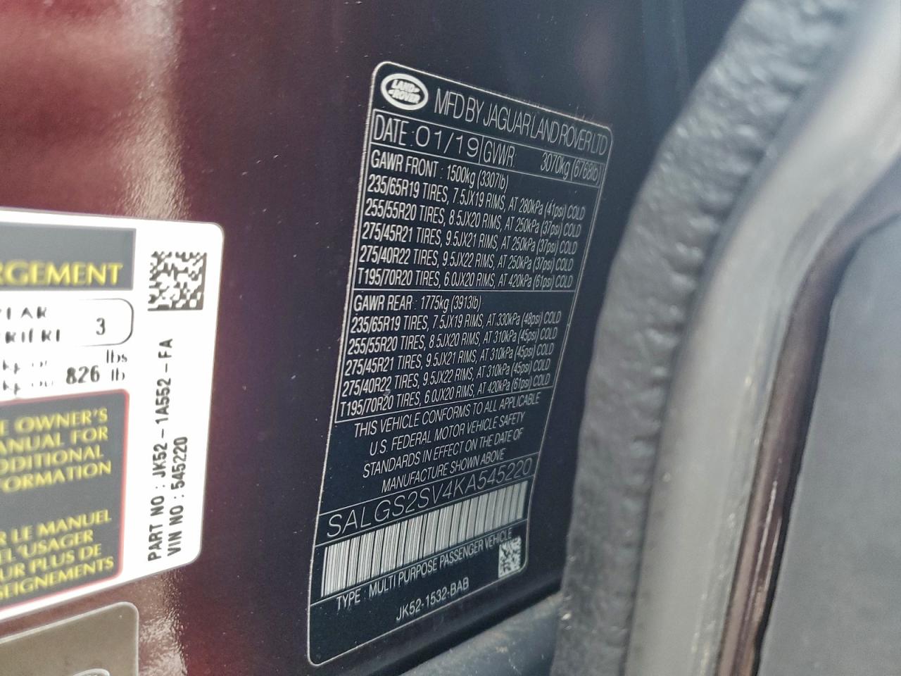 2019 LAND ROVER RANGE ROVER HSE photo 13