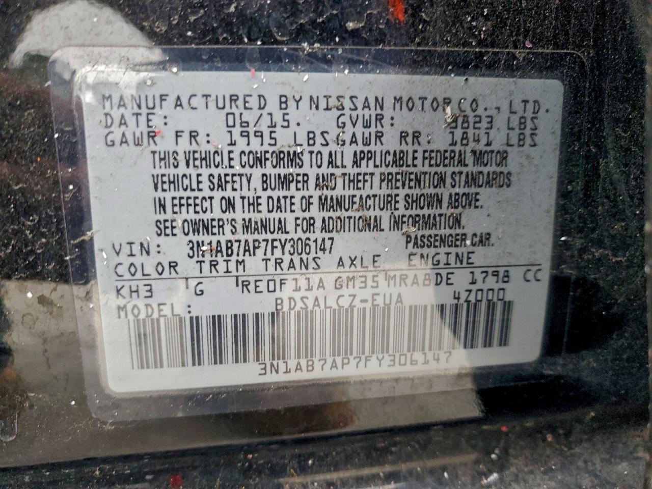2015 NISSAN SENTRA S photo 23