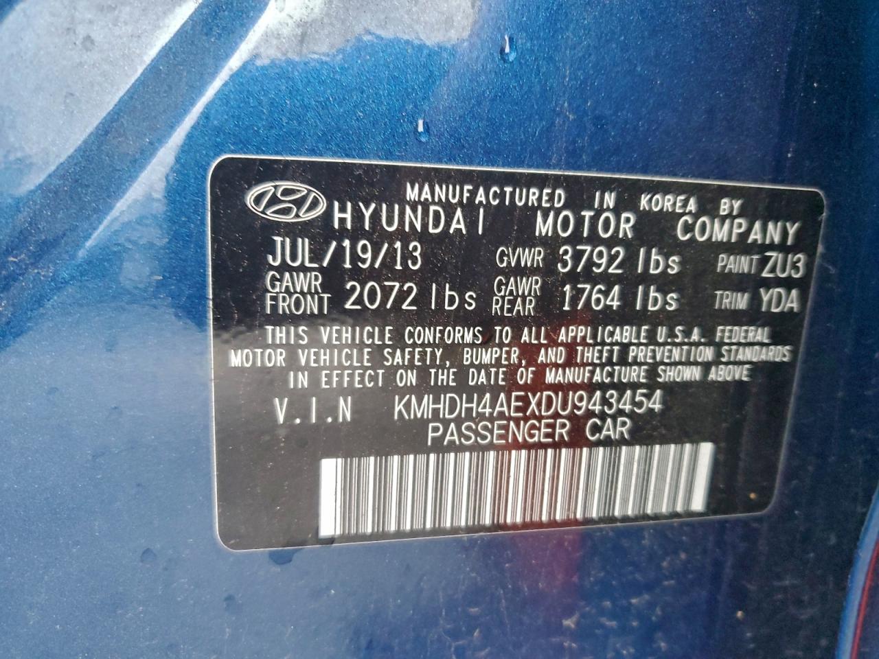 2013 HYUNDAI ELANTRA GLS photo 34