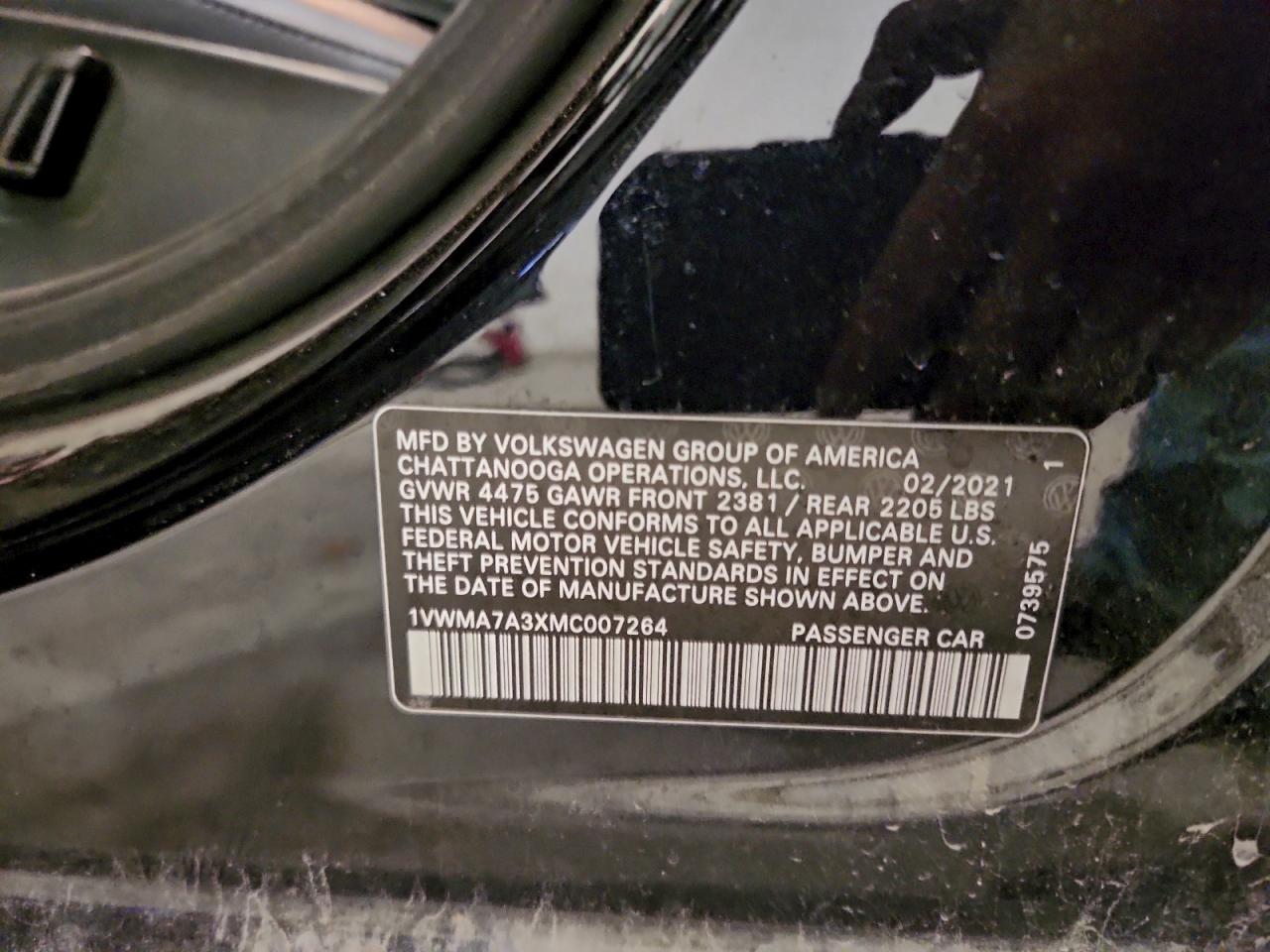 2021 VOLKSWAGEN PASSAT R-LINE photo 12
