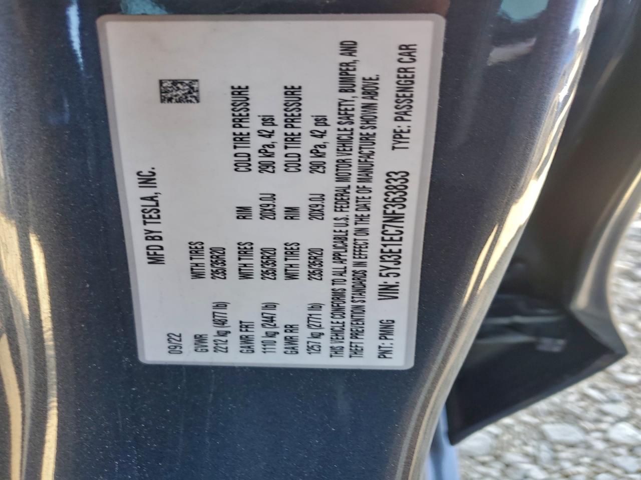 2022 TESLA MODEL 3 photo 13