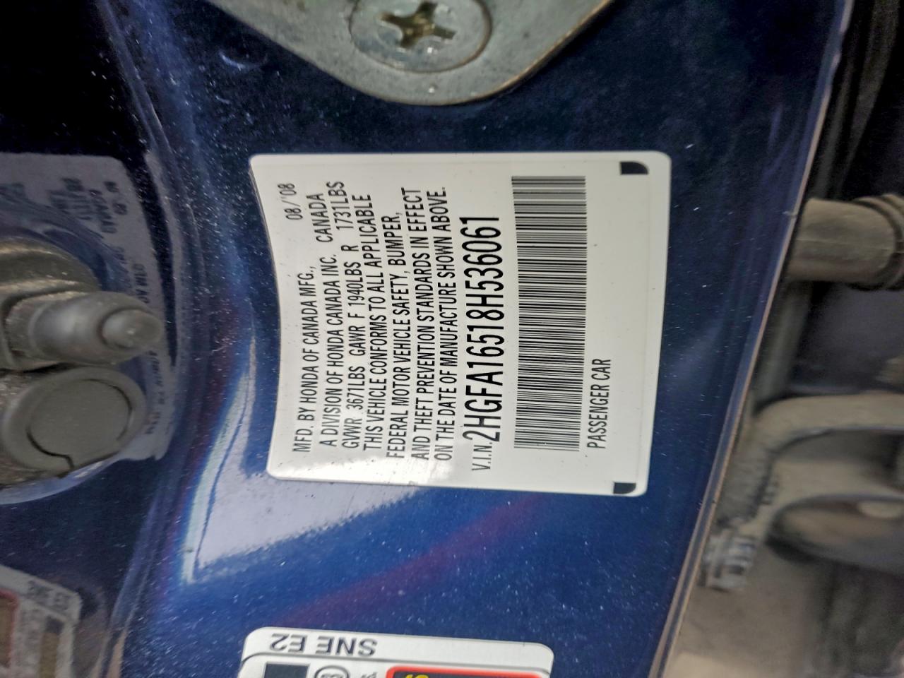 2008 HONDA CIVIC photo 23