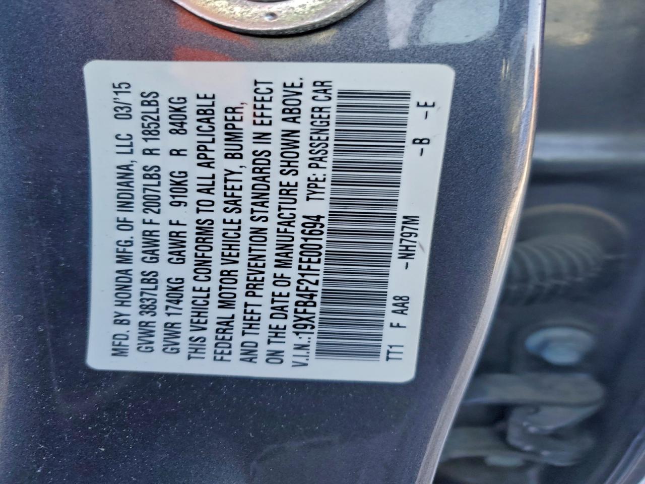 2015 HONDA CIVIC HYBRID photo 37