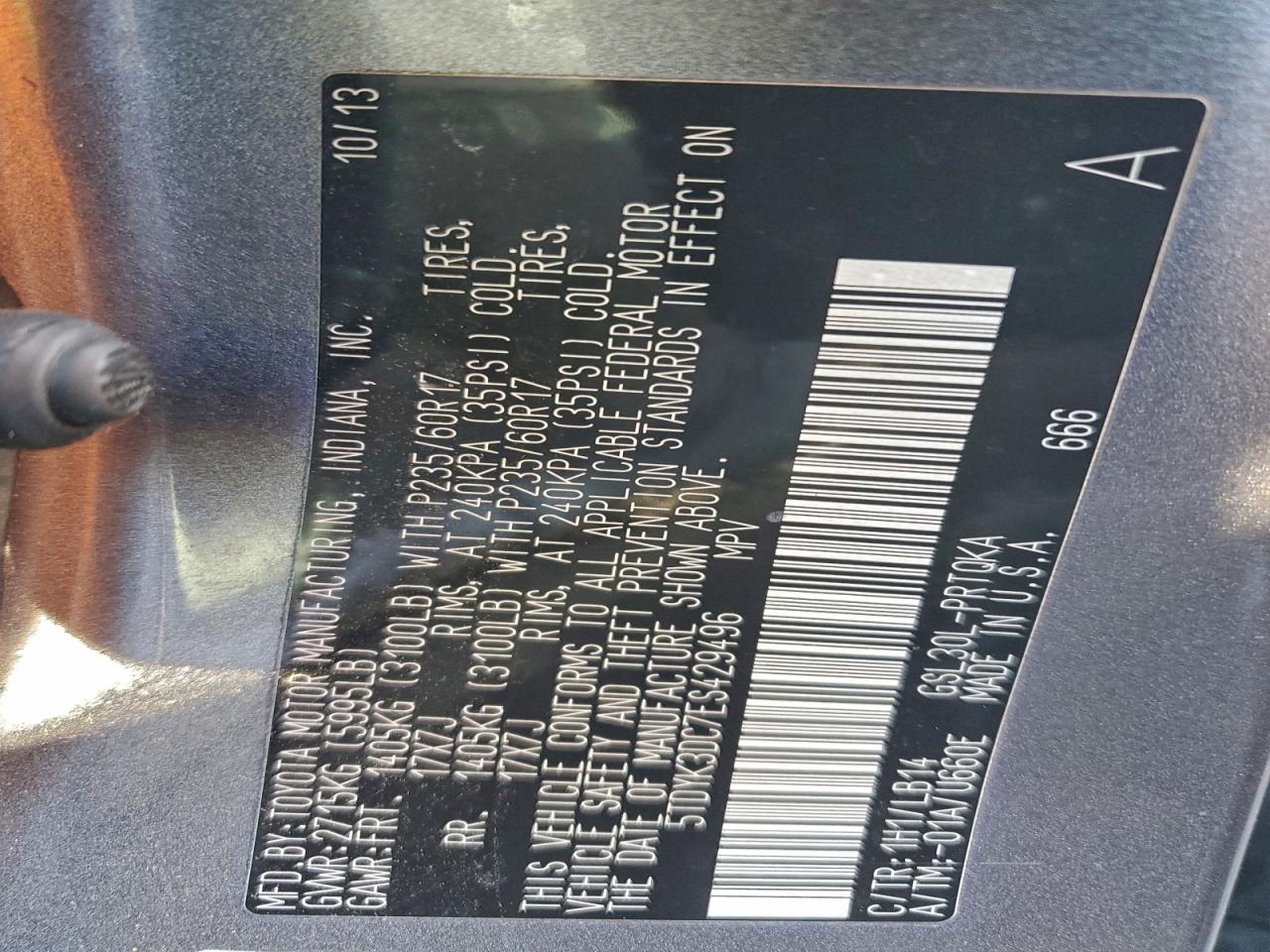2014 TOYOTA SIENNA XLE photo 13